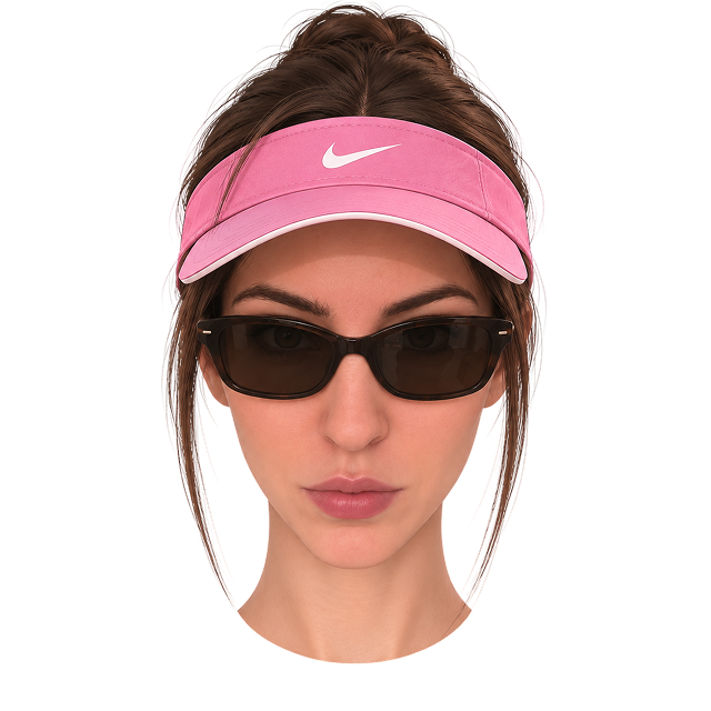 Katherine Babenko in a tennis visor